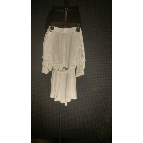 Lulus White Off Shoulder Romper L - Picture 2 of 4